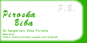 piroska biba business card